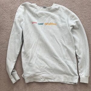 White 'Love Your Neighbor' Crewneck Sweatshirt